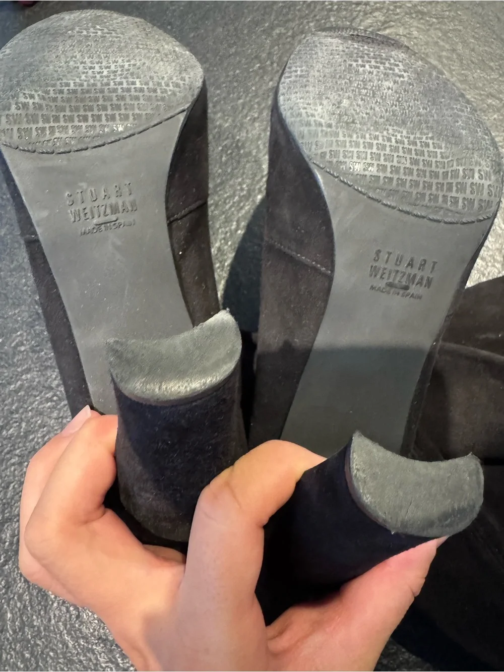 Stuart Weitzman Black Over-the-Knee Suede Boots